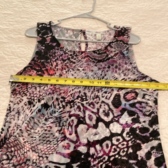 Dana Buchman Womens Fully Lined Shift Dress Purple Black Sleeveless Size Large - Picture 10 of 13